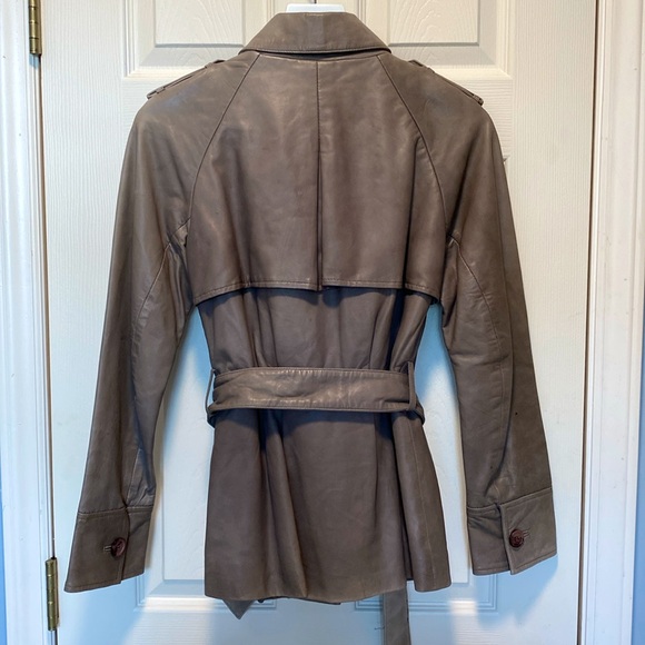 Reiss Belted Leather Trench Jacket - Picture 4 of 9